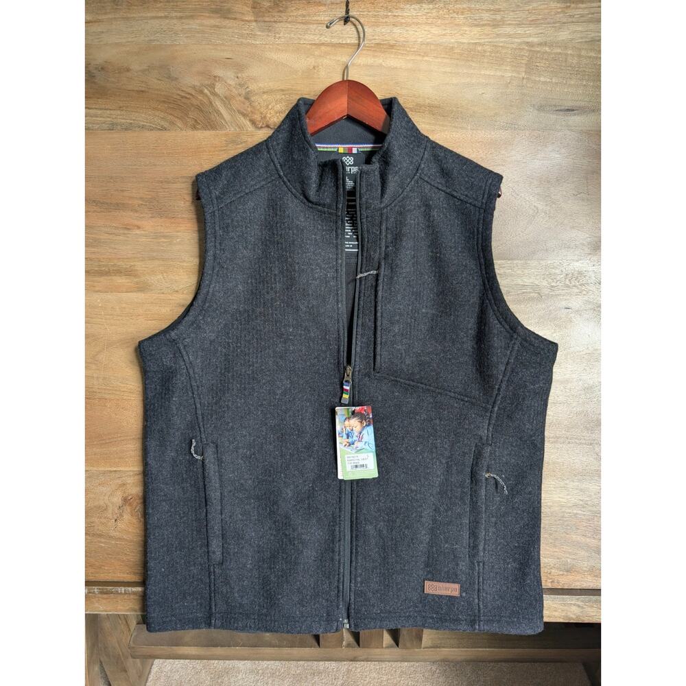 NWT Sherpa Adventure Gear Namgyal Vest Mens L Black Sleeveless Full Zip SM16015